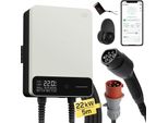 Stazione Di Ricarica Per Veicoli Elettrici, Potenza 22 Kw, Controllo Intelligente Tramite App, 5M Con App Bianco, TYPE2