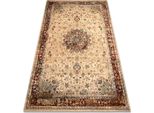 Tappeto Di Lana Polonia KORDOBA25 Rosetta, Cadre Rubino Chiaro Beige 200X300 Cm