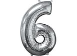Amscan® 3196001 Palloncino In Foil Xl Numero 6 - Argento