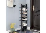 Scarpiera In Legno Costway, Scarpiera A 8 Livelli, Organizzatore Verticale Di Scarpe, Scaffale Indipendente, Scaffale Ad Angolo Per La Casa (Nero)