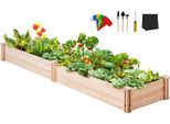 Letto Rialzato In Legno Di Abete 240 X 60 X 25 Cm - Letto Per Ortaggi Letto Per Erbe Fioriera - Fioriera Per Giardino - Ideale Per Frutta, Verdura, Piante Grasse - Fioriera
