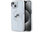 Karl Lagerfeld Klhmp15Shlskch Iphone 15 6.1 BiałY/Bianco Custodia Rigida Iml Metal Karl&Choupette Head Magsafe