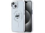 Karl Lagerfeld Klhmp15Shlschh Iphone 15 6.1 BiałY/Bianco Custodia Rigida Iml Metallo Testa Choupette Magsafe