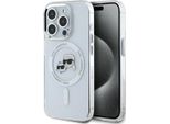 Karl Lagerfeld Klhmp15Lhlskch Iphone 15 Pro 6.1 BiałY/Bianco Custodia Rigida Iml Metal Karl&Choupette Head Magsafe