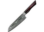 Coltello Da Cucina In Damasco YO-37404 - Santoku/Rosso/Blu KP37404