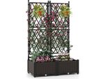 Fioriera Costway, Fioriera, Letto Rialzato Con Traliccio, Traliccio E Irrigazione Automatica, Vaso Da Fiori, Traliccio Da Giardino, Nero, 80X40X120Cm
