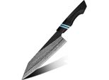 Coltello Da Cucina In Damasco ZE-37422 - Kiritsuke/Nero/Blu KP37422