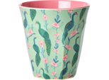 Tazza In Melamina Rice - Motivo Pavone Verde 250Ml