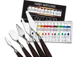 Loveart Colori Acrilici 12X12Ml Spatole Per Pittura 5 Pezzi