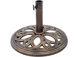 Costway Supporto Per Ombrellone Supporto Per Ombrellone Per Pali Da 38 / 48 Mm Base Per Ombrellone In Ghisa Supporto Per Ombrellone Da Mercato Supporto Per Ombrellone Da Balcone Bronzo