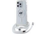 Karl Lagerfeld Klhmp15Xhcchnt Custodia Rigida Per Iphone 15 Pro Max 6.7 Trasparente Iml Choupette Testa E Cavo Magsafe