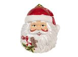 Clayre & Eef Barattolo Di Stoccaggio Coperchio Babbo Natale 20X17X22 Cm Bianco Rosso Ceramica