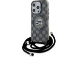 Karl Lagerfeld Klhmp15Lhckcklck Iphone 15 Pro 6.1 Czarny/Nero Custodia Rigida Iml Crossbody Monogram Karl & Choupette Head Magsafe