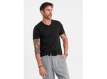 Ombre Clothing Maglietta Da Uomo A Maniche Corte Mario Nero Xxl