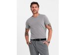 Ombre Clothing T-Shirt Da Uomo A Maniche Corte Jovani Grigio Melange L