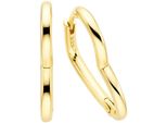 Paar Creolen "Schmuck Geschenk Ohrschmuck Ohrringe Herzform", Gold (Gelbgoldfarben), Aniston Jewelry & Watches, Ohrringe, Damen, Silber 925 (Sterlingsilber)