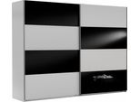 SchwebetüRenschrank Wimex "Easy", Schwarz-Weiß (Weiß, Schwarzglas), B:270Cm H:210Cm T:65Cm, SchräNke, SchwebetüRenschrank, Mit Teilglas