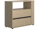 Kommode Gami "Nael", Rookwood Eiche Nachbildung, B:94Cm H:82Cm T:40Cm, Holzwerkstoff, Sideboards, Kommode, Kommode 2 Schubladen