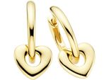 Paar Creolen "Schmuck Geschenk Ohrschmuck Ohrringe Mit HerzeinhäNger", Gold (Gelbgoldfarben), Aniston Jewelry & Watches, Ohrringe, Damen, 15,6Mm, Silber 925 (Sterlingsilber), EinhäNger Abnehmbar