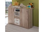 Babymöbel-Set WIMEX Bergamo, weiß (san remo eiche nb, alpinweiß), B/H: 70cm x 140cm, Holzwerkstoff, Schlafzimmermöbel-Sets, Bett + Wickelkommode