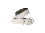 Ledergürtel SILBERGIFT, Damen, Gr. 95, weiß (wollweiß), Rindsleder, geprägtes Muster, geprägt, Reptilienprägung, Schlangenoptik, unifarben, feminin,modisch,casual,klassisch, Gürtel, mit Reptilien-Prägung
