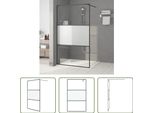 The Living Store Schermo Doccia Per Cabina Doccia Nero 115X195 Cm Semi-Opaco Esg