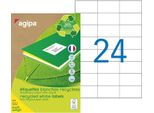 Etichette Multiuso Per Il Riciclaggio Agipa, 70 X 37 Mm, Bianco