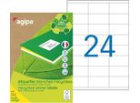 Etichette Multiuso Per Il Riciclaggio Agipa 70 X 35 Mm Bianco 2.400 Etichette