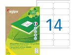 Agipa Etichette Multiuso Per Il Riciclaggio 99,1 X 38,1 Mm Bianco 1.400 Etichette