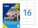 Etichette Universali Agipa 105 X 37 Mm Bianco Rettangolare 1.600 Etichette