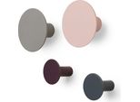Blomus Ponto Set 4 Ganci Da Parete, Ganci, Appendiabiti, In Pietra Polimerica, Colori Misti, 65801