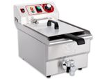 Beeketal Gastronomie Friteuse Fritteuse 230V, Fritteuse BTF/BWF:BWF-101P - 10 L mit Ablaufhahn