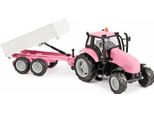 Hkg Trattore Con Rimorchio śW-DźW Metallo Rosa 510241