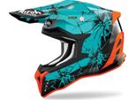 Casco Motocross Airoh Strycker Crack Carbon, Verde/Nero/Arancio, Xs (53/54)