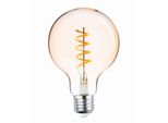 E27 4W Led Lampada A Filamento Lampadina Vintage 250 Lm Bianco Caldo 2000K G95 Sf Oro 3X Pezzi