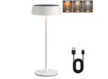 Lampada Da Tavolo A Led Lampada Da Tavolo Solare Ricaricabile Senza Fili 3 Temperature Di Colore Dimmerabile Interruttore A Sfioramento Impermeabile Per Interni All'aperto, Bianco