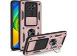 Custodia Redmi Note 9 Con Anello, Supporto, Protezione Fotocamera, Paraurti In Tpu, Custodia In Silicone Per Xiaomi Redmi Note 9 Rosa