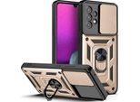 Galaxy A73 5G Custodia Con Anello, Supporto, Protezione Fotocamera, Paraurti In Tpu, Custodia In Silicone Per Samsung Galaxy A73 5G Oro