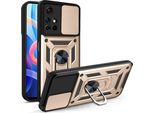 Xiaomi Poco M4 Pro 5G Custodia Con Anello Magnetico Girevole A 360° Supporto Per Fotocamera Slide Protection Tpu Bumper Custodia Protettiva In Silicone Per Xiaomi Poco M4 Pro 5G Oro