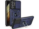 Galaxy S21 Ultra 5G Custodia Con Anello, Supporto, Protezione Fotocamera, Paraurti In Tpu, Custodia In Silicone Per Samsung Galaxy S21 Ultra 5G Blu