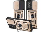 Galaxy A52 Custodia Con Anello Magnetico Girevole A 360° Supporto Per Fotocamera Slide Protection Tpu Bumper Custodia Protettiva In Silicone Per Samsung Galaxy A52 5G/4G Oro