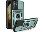 Galaxy S21 Ultra 5G Custodia Con Anello, Supporto, Protezione Fotocamera, Paraurti In Tpu, Custodia In Silicone Per Samsung Galaxy S21 Ultra 5G Verde