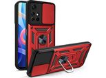 Xiaomi Poco M4 Pro 5G Custodia Con Anello, Supporto, Protezione Della Fotocamera, Paraurti In Tpu, Custodia In Silicone Per Xiaomi Poco M4 Pro 5G Rosso