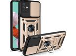 Galaxy A51 4G Custodia Con Anello Magnetico Girevole A 360° Supporto Per Fotocamera Scivolare Protezione Tpu Bumper Silicone Custodia Protettiva Per Samsung Galaxy A51 4G Oro