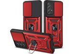 Galaxy A32 5G Custodia Con Anello Magnetico Girevole A 360° Supporto Per Fotocamera Slide Protezione Tpu Bumper Silicone Custodia Protettiva Per Samsung Galaxy A32 5G Rosso