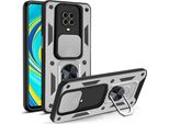 Redmi Note 9 Pro Custodia Con Anello, Supporto, Protezione Fotocamera, Paraurti In Tpu, Custodia In Silicone Per Xiaomi Redmi Note 9S / 9 Pro / 9 Pro Max Argento