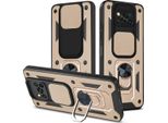 Xiaomi Poco X3 Custodia Con Anello, Supporto, Protezione Fotocamera, Paraurti In Tpu, Custodia In Silicone Per Xiaomi Poco X3 Nfc / X3 Pro Oro