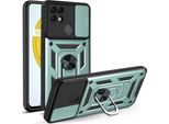 Custodia Realme C21 Con Anello, Supporto, Protezione Fotocamera, Paraurti In Tpu, Custodia In Silicone Per Oppo Realme C21 Verde
