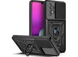 Galaxy A73 5G Custodia Con Anello, Supporto, Protezione Fotocamera, Paraurti In Tpu, Custodia In Silicone Per Samsung Galaxy A73 5G Nero
