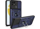 Custodia Realme C21 Con Anello, Supporto, Protezione Fotocamera, Paraurti In Tpu, Custodia In Silicone Per Oppo Realme C21 Blu